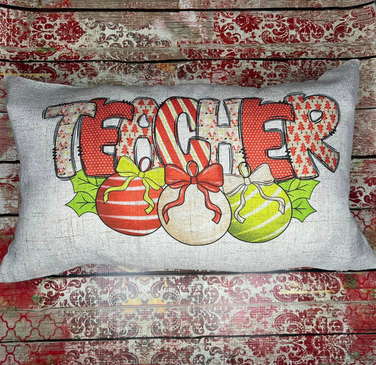 Teacher Pillow Cover-[DTF Transfer]-Lovie T Designs