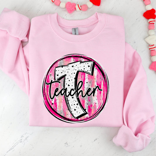 Teacher Valentine Circle Name-[DTF Transfer]-Lovie T Designs