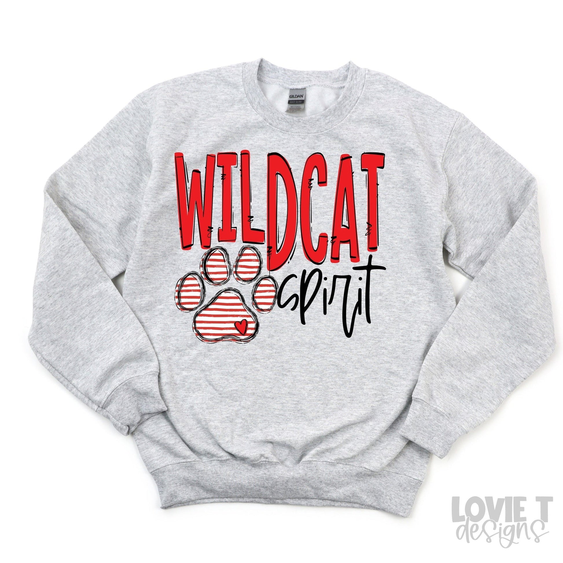 Team Go Spirit Wildcat Paw Red-Lovie T Designs