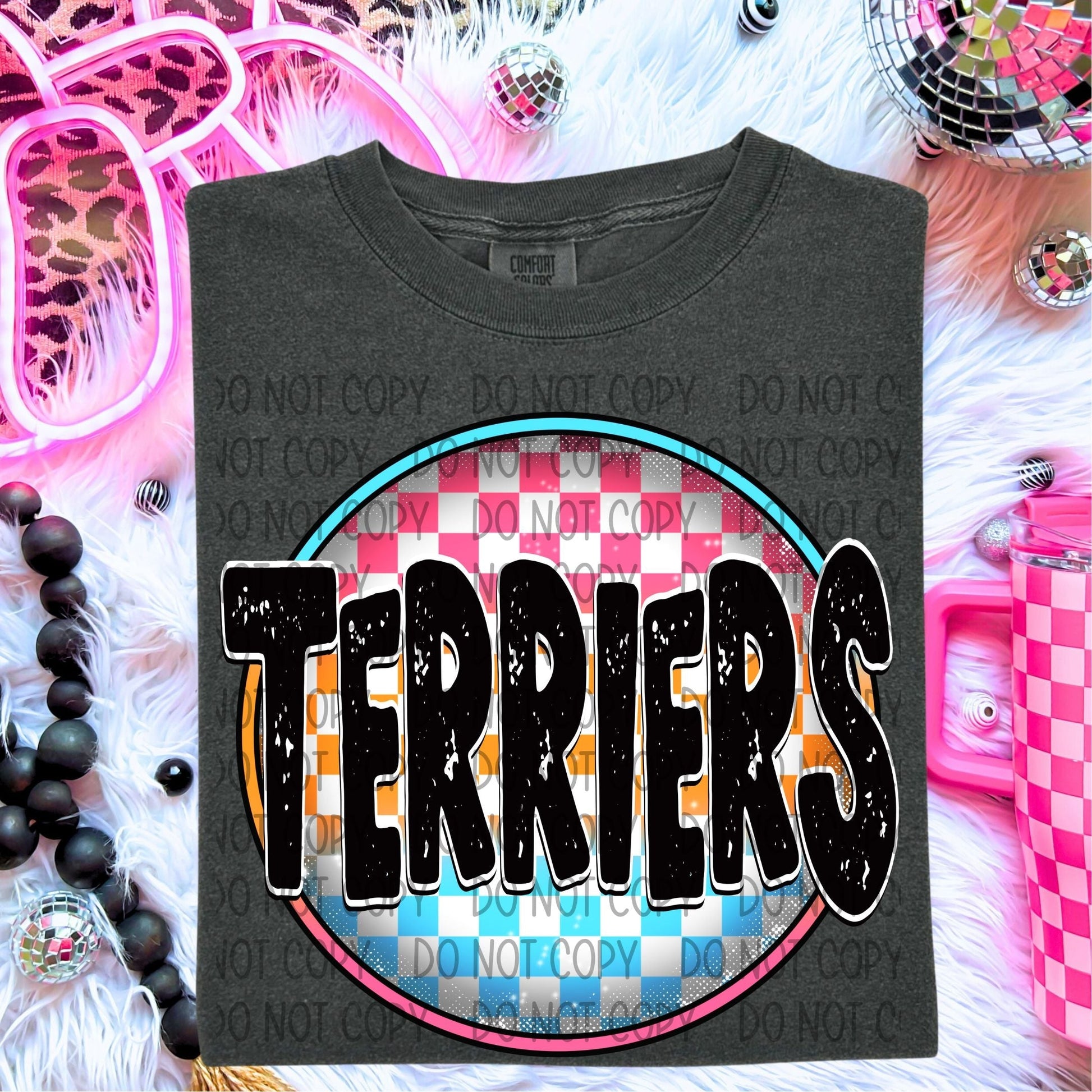 Terriers Neon Circle Mascots-Lovie T Designs