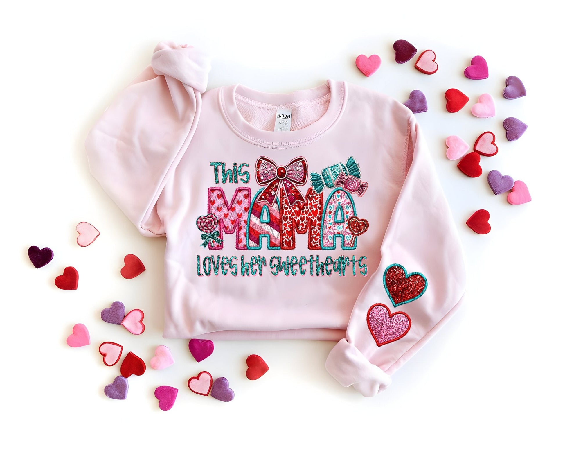 This Mama Loves Her Sweethearts + Hearts-[DTF Transfer]-Lovie T Designs