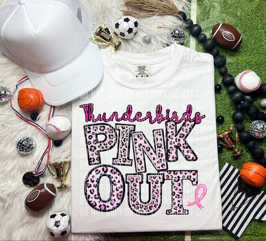 Thunderbirds Pink Out Animal Print Mascot-Lovie T Designs