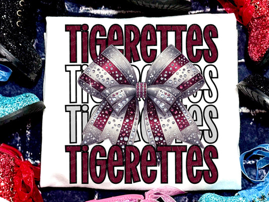 Tigerettes Faux Rhinestones Maroon-Lovie T Designs