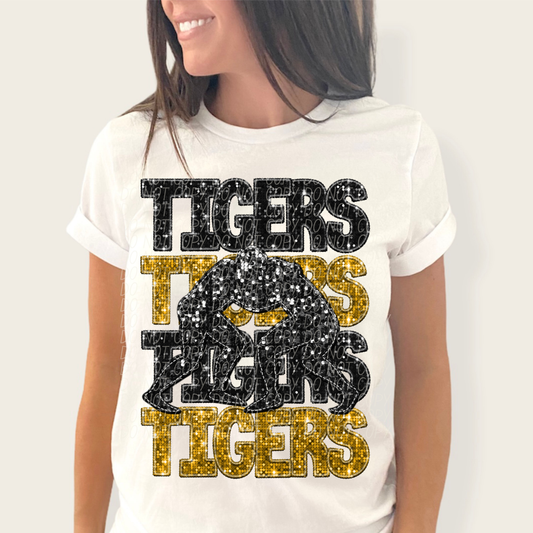 Tigers Black Gold-[DTF Transfer]-Lovie T Designs