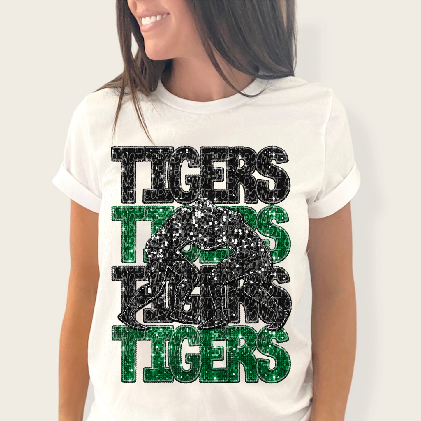 Tigers Black Green-[DTF Transfer]-Lovie T Designs