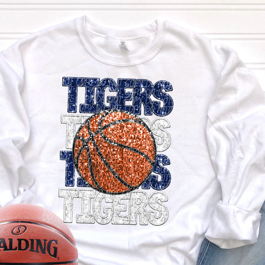 Tigers Blue White-[DTF Transfer]-Lovie T Designs