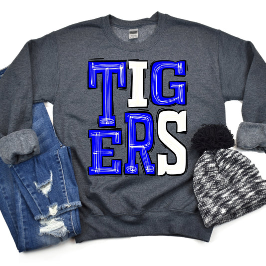 Tigers Blue and White-Lovie T Designs