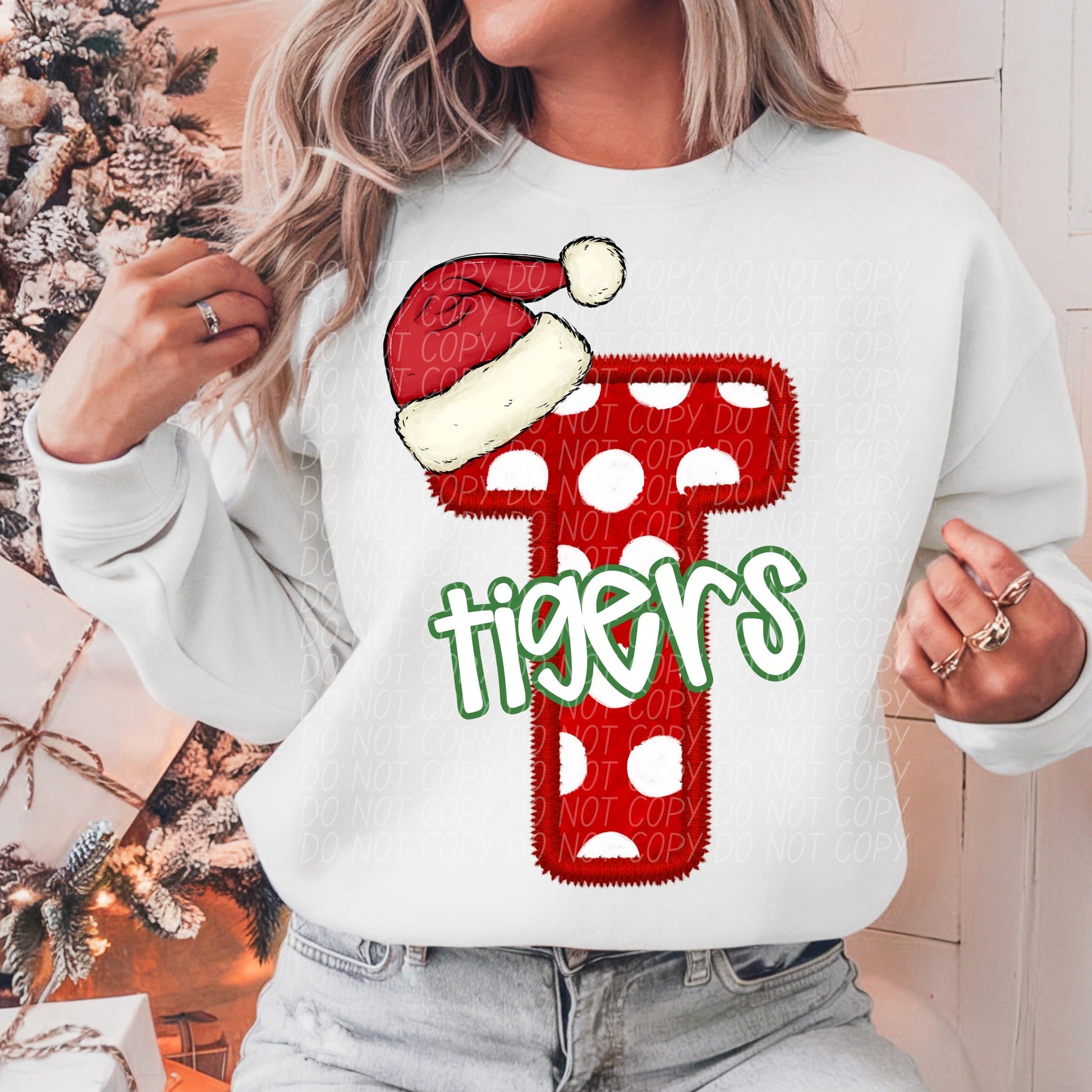 Tigers Christmas Mascots-[DTF Transfer]-Lovie T Designs