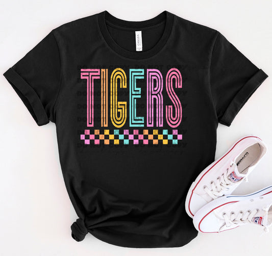 Tigers Colorful Line Mascot-Lovie T Designs