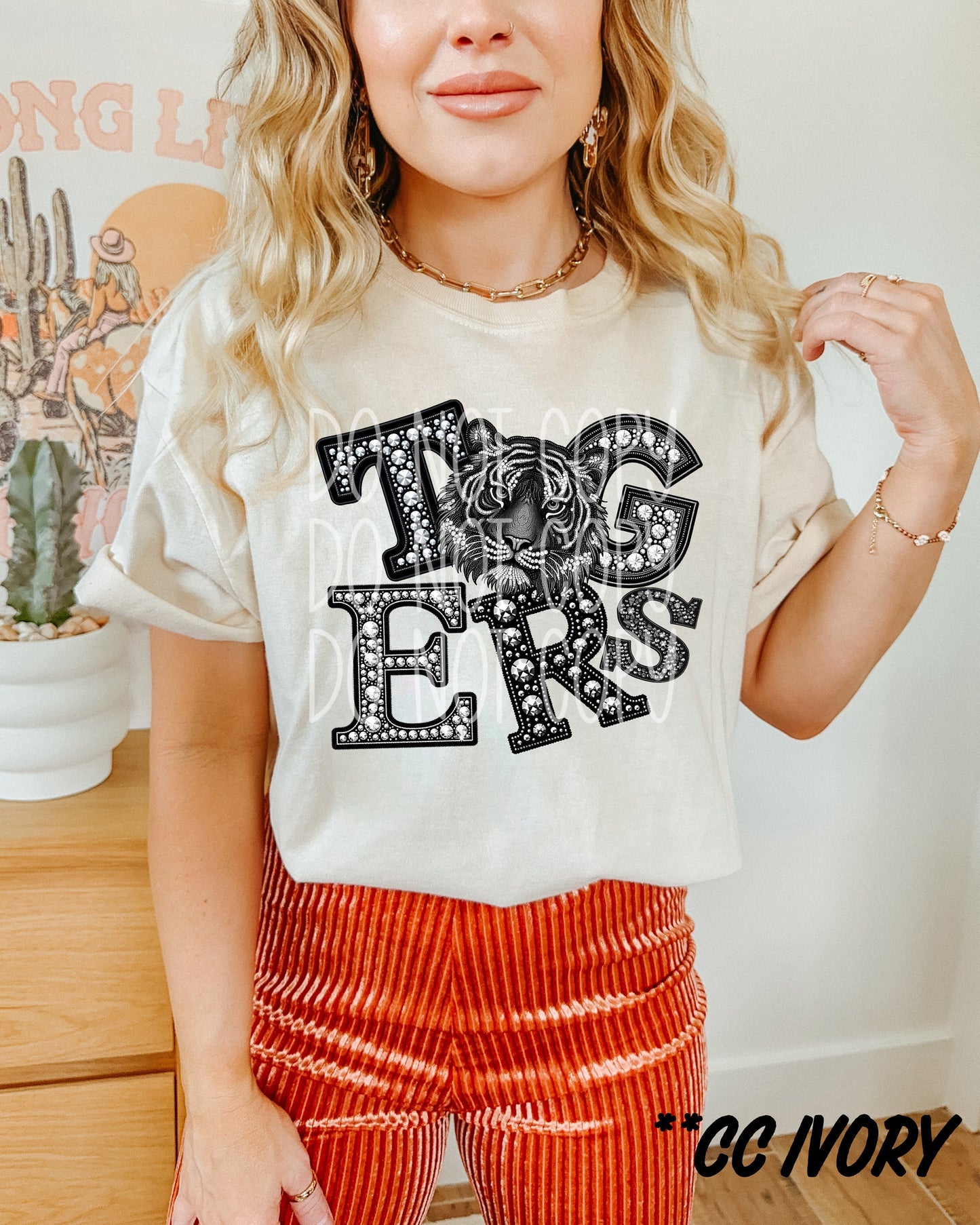 Tigers Faux Rhinestone-Lovie T Designs