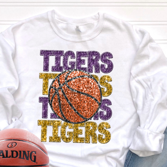 Tigers Purple Gold-[DTF Transfer]-Lovie T Designs