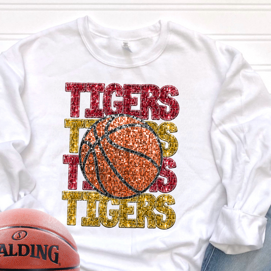 Tigers Red Gold-[DTF Transfer]-Lovie T Designs