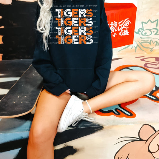 Tigers Stacked Distressed