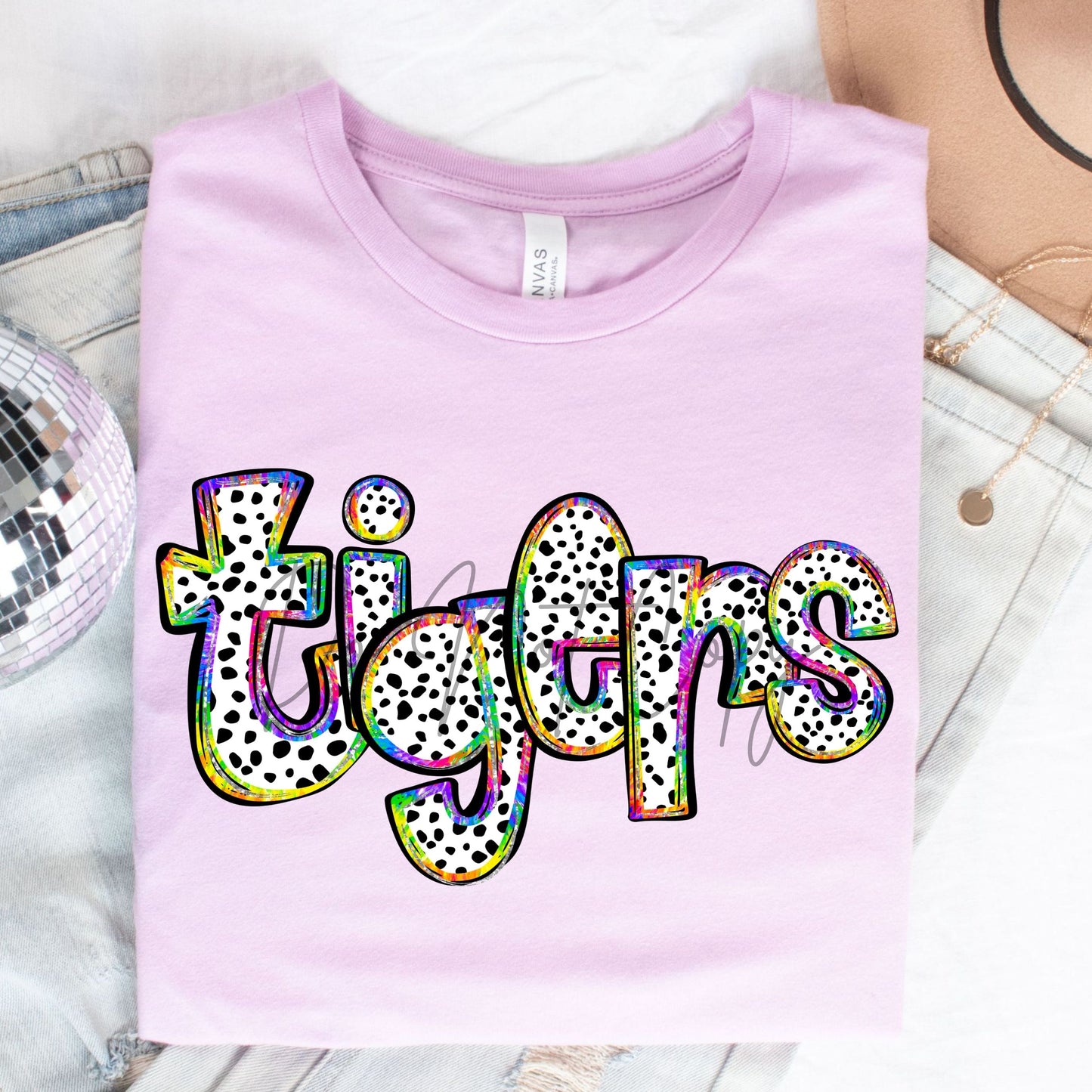 Tigers- Tie Dye Dots-Lovie T Designs