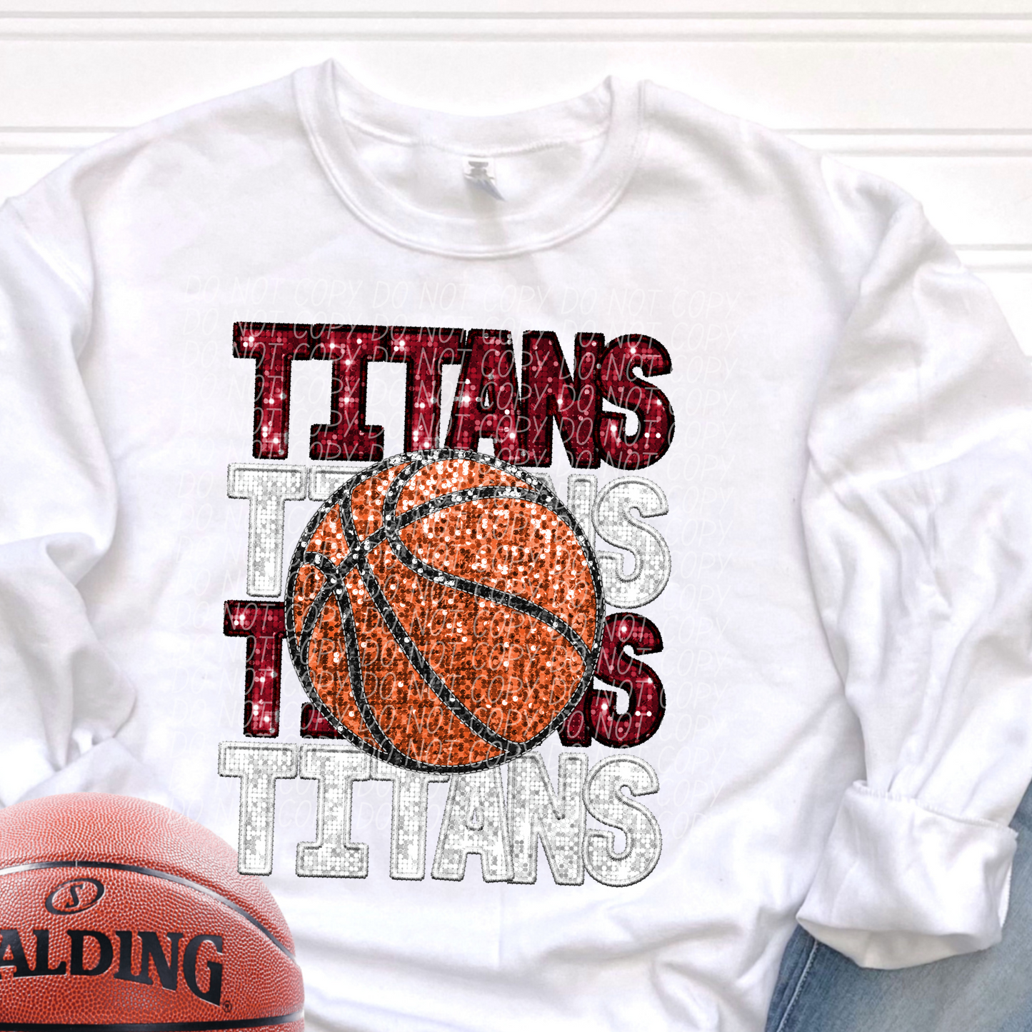 Titans Crimson White-[DTF Transfer]-Lovie T Designs