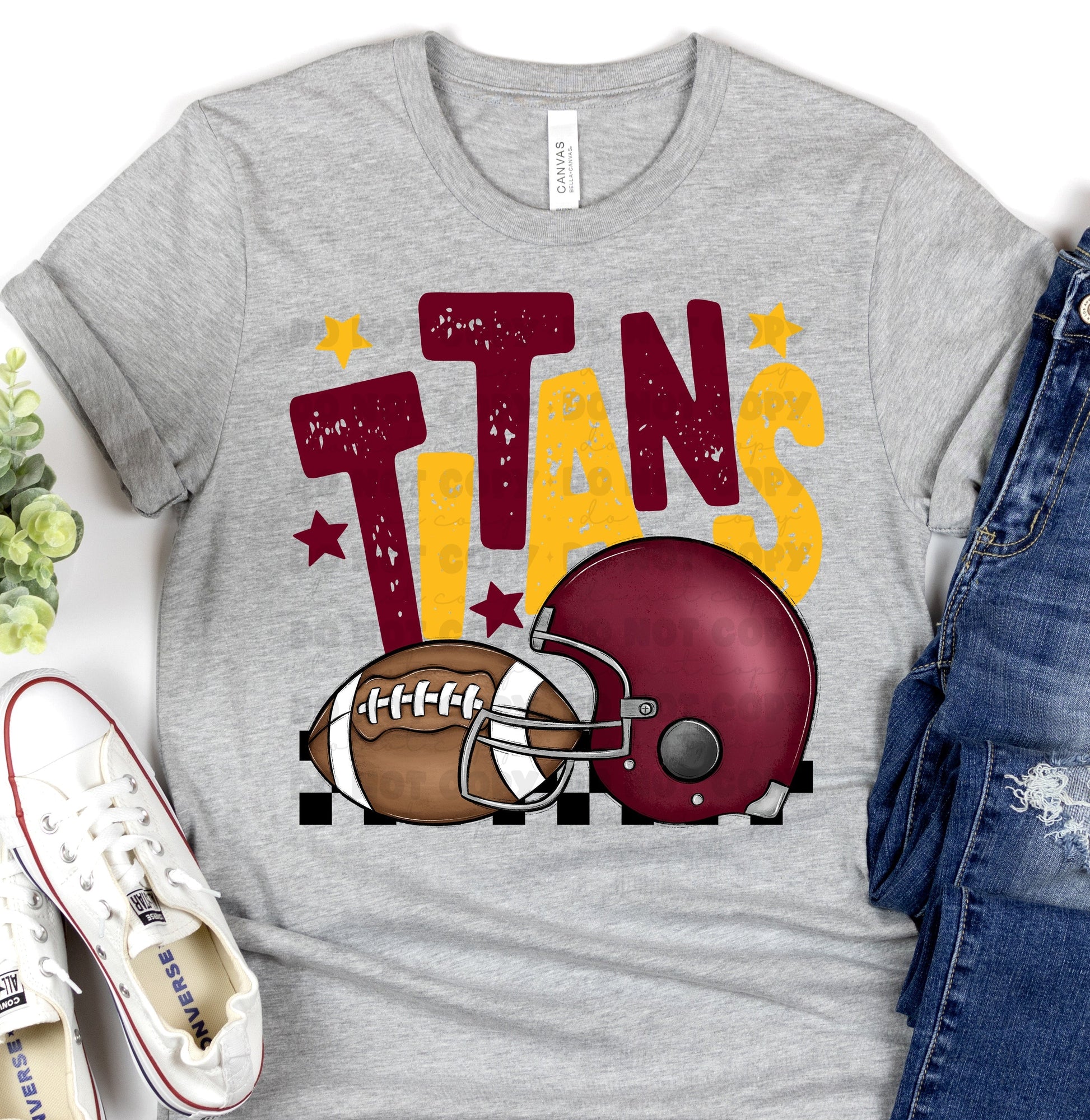 Titans Maroon Ath Gold Checkered FB-Lovie T Designs