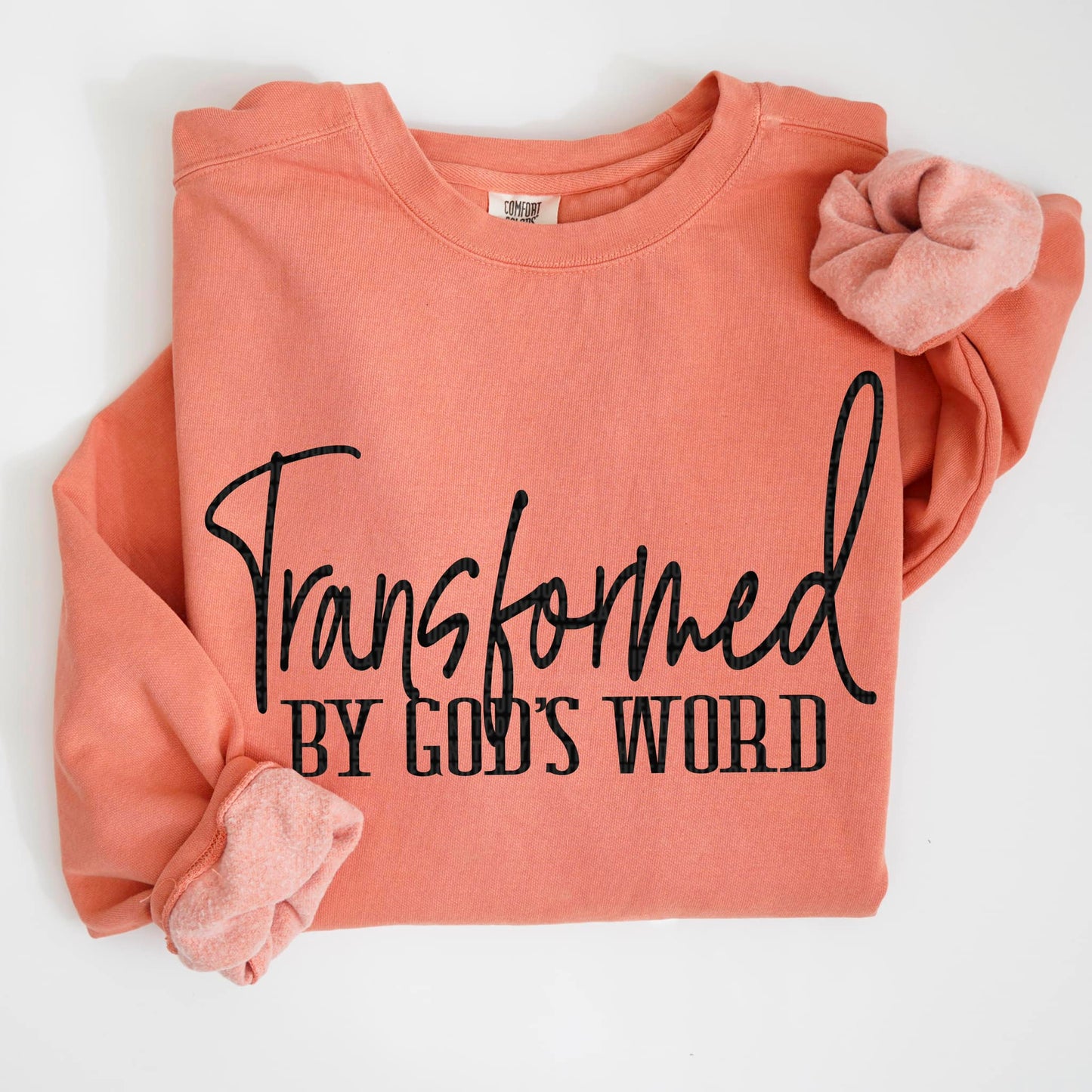 Transformed by God's Word - Black Font-[DTF Transfer]-Lovie T Designs