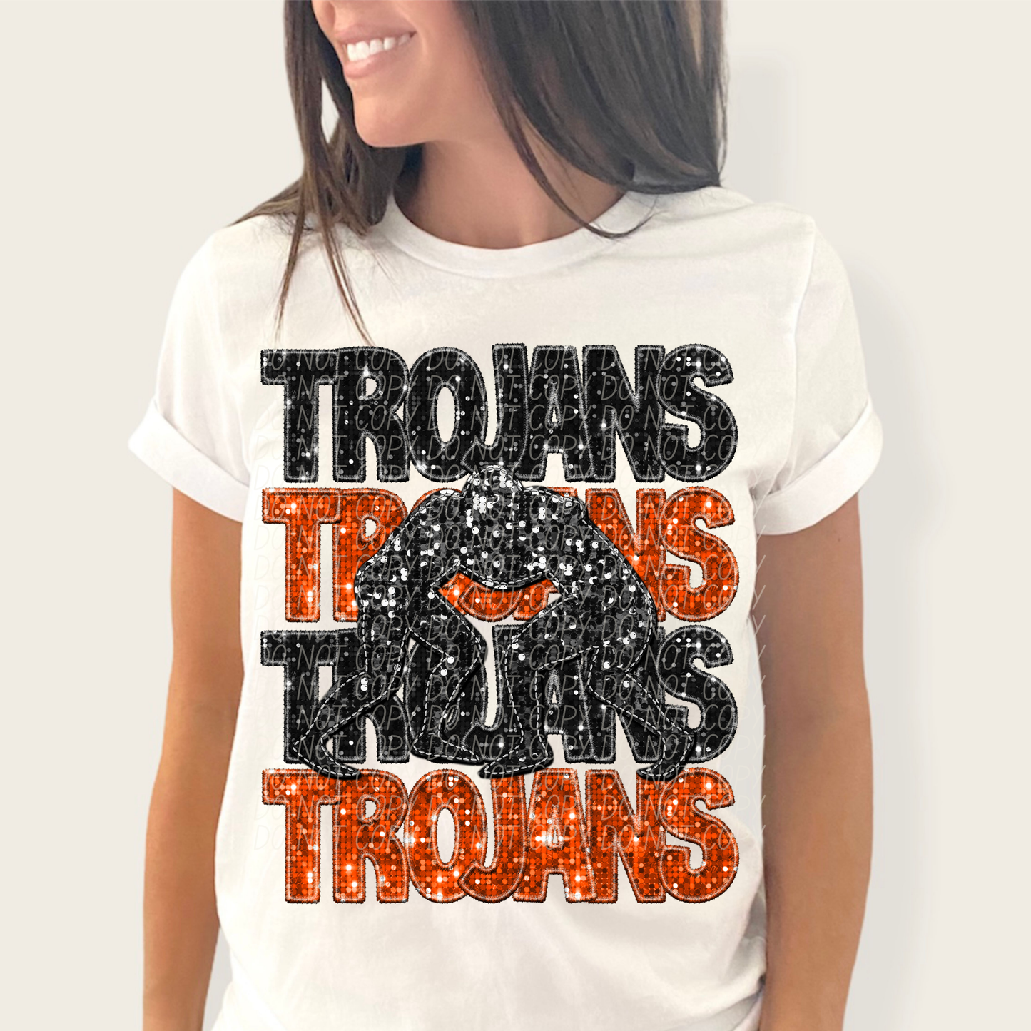 Trojans Black Orange-[DTF Transfer]-Lovie T Designs