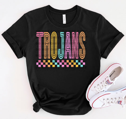 Trojans Colorful Line Mascot-Lovie T Designs