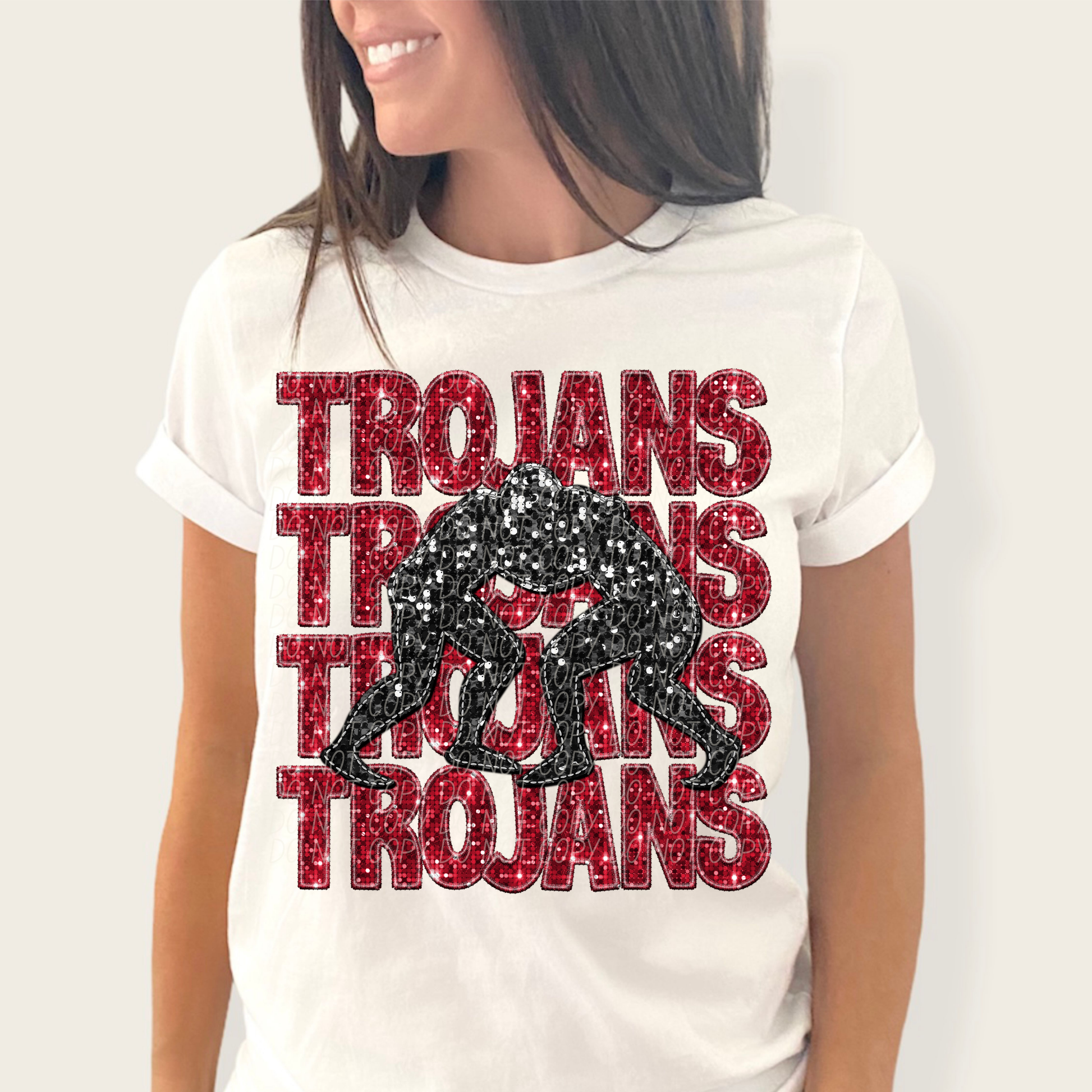 Trojans Red-[DTF Transfer]-Lovie T Designs