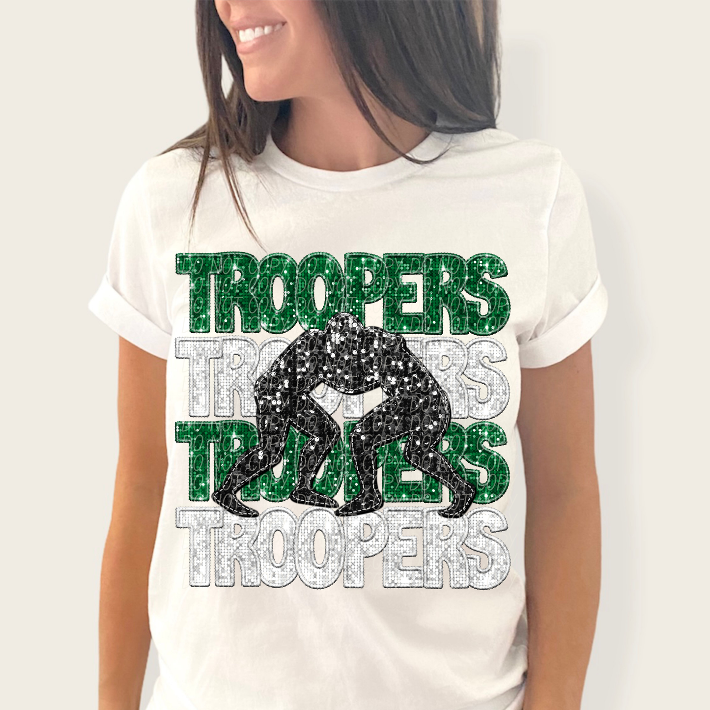 Troopers Green White-[DTF Transfer]-Lovie T Designs