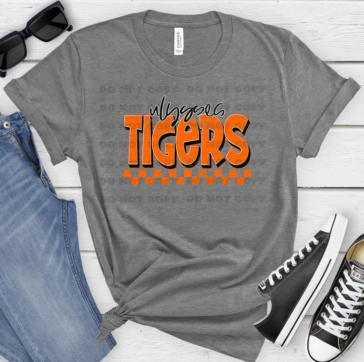 Ulysses Tigers Orange Black Grunge-Lovie T Designs