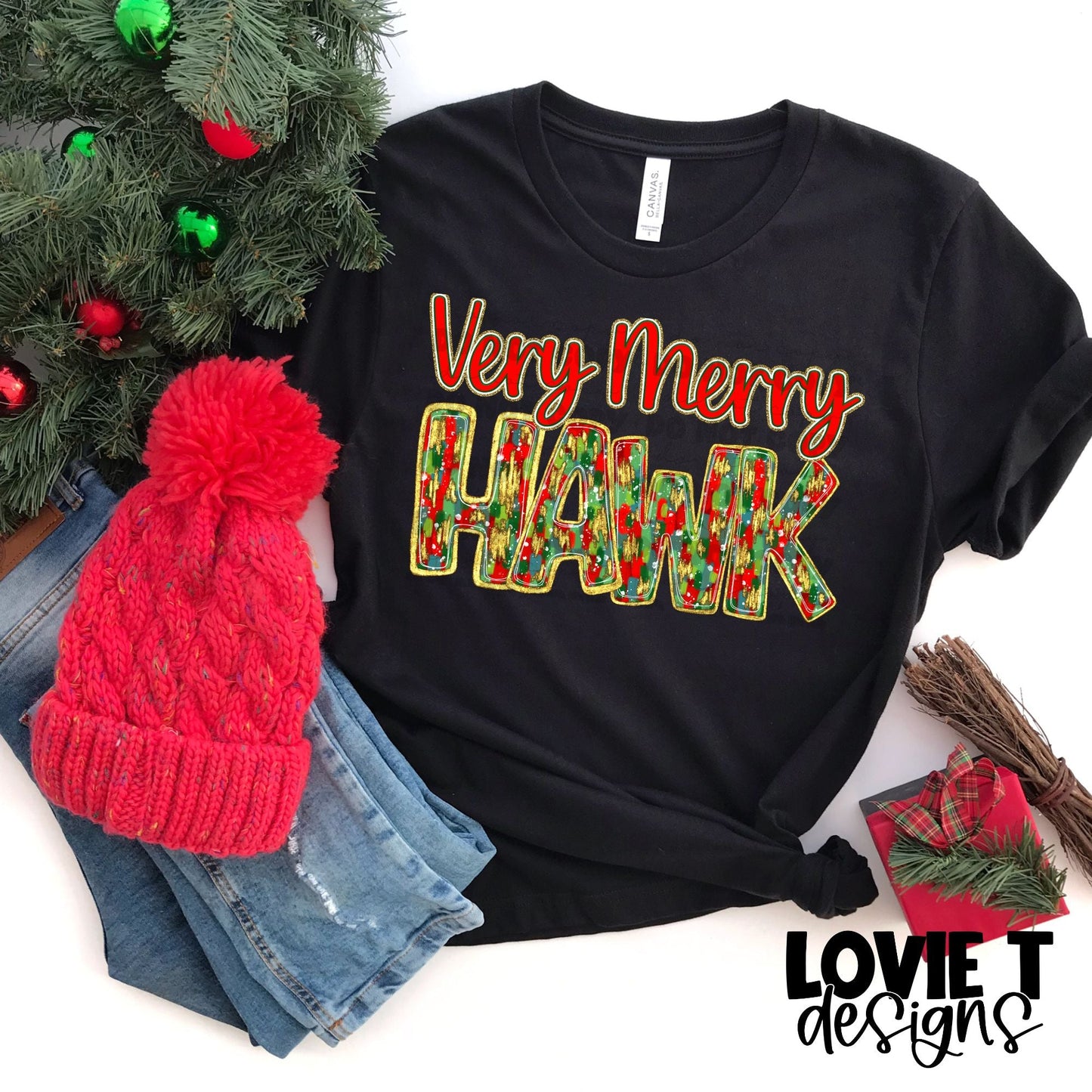 Very Merry Custom Festive Foil-Lovie T Designs