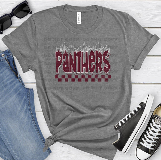 Victoria Elementary Panthers Maroon Gray Grunge-Lovie T Designs