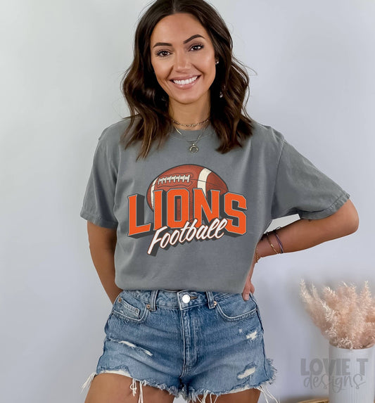 Vintage Lions Orange Football