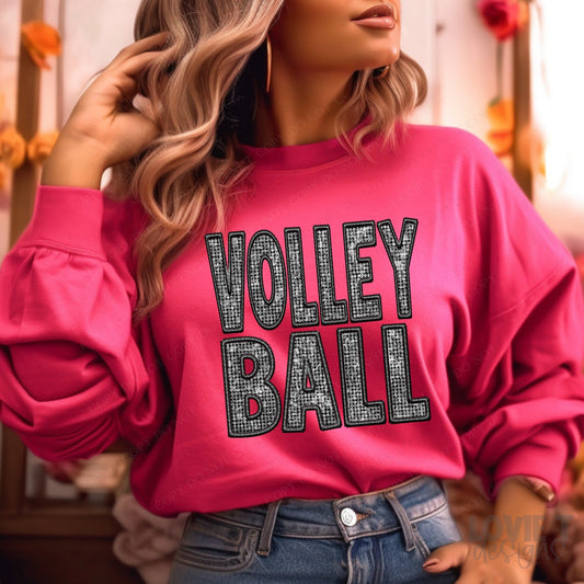 Volleyball Faux Embroidery Diamond