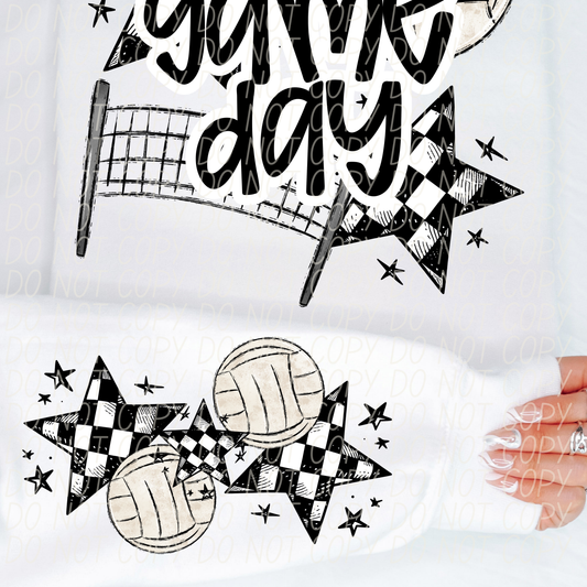 Volleyball Game Day Black-[DTF Transfer]-Lovie T Designs