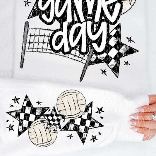 Volleyball Game Day White-[DTF Transfer]-Lovie T Designs