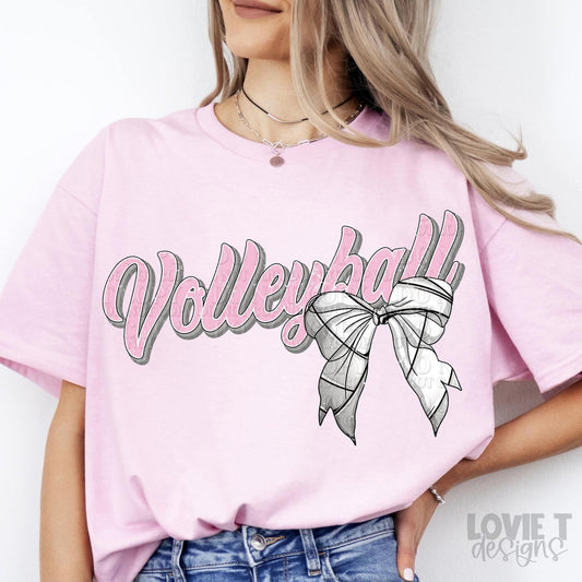 Volleyball with Bow-Lovie T Designs