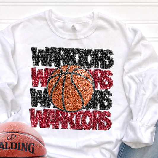 Warriors Black Red-[DTF Transfer]-Lovie T Designs