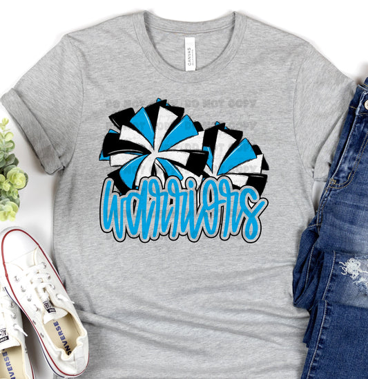 Warriors Columbia Blue Poms-Lovie T Designs