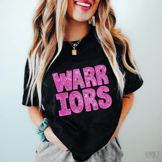 Warriors Embroidery & Sequin in Pink