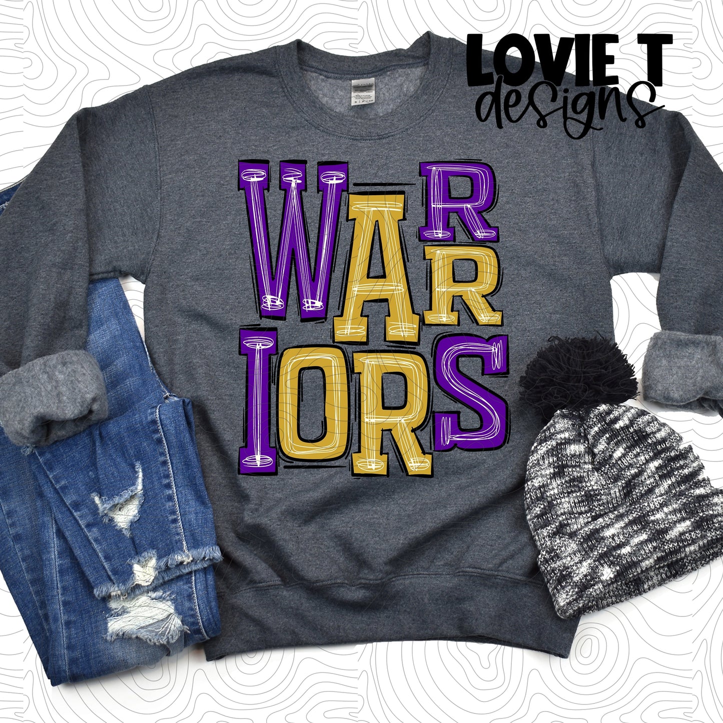 Warriors Purple and Gold-Lovie T Designs