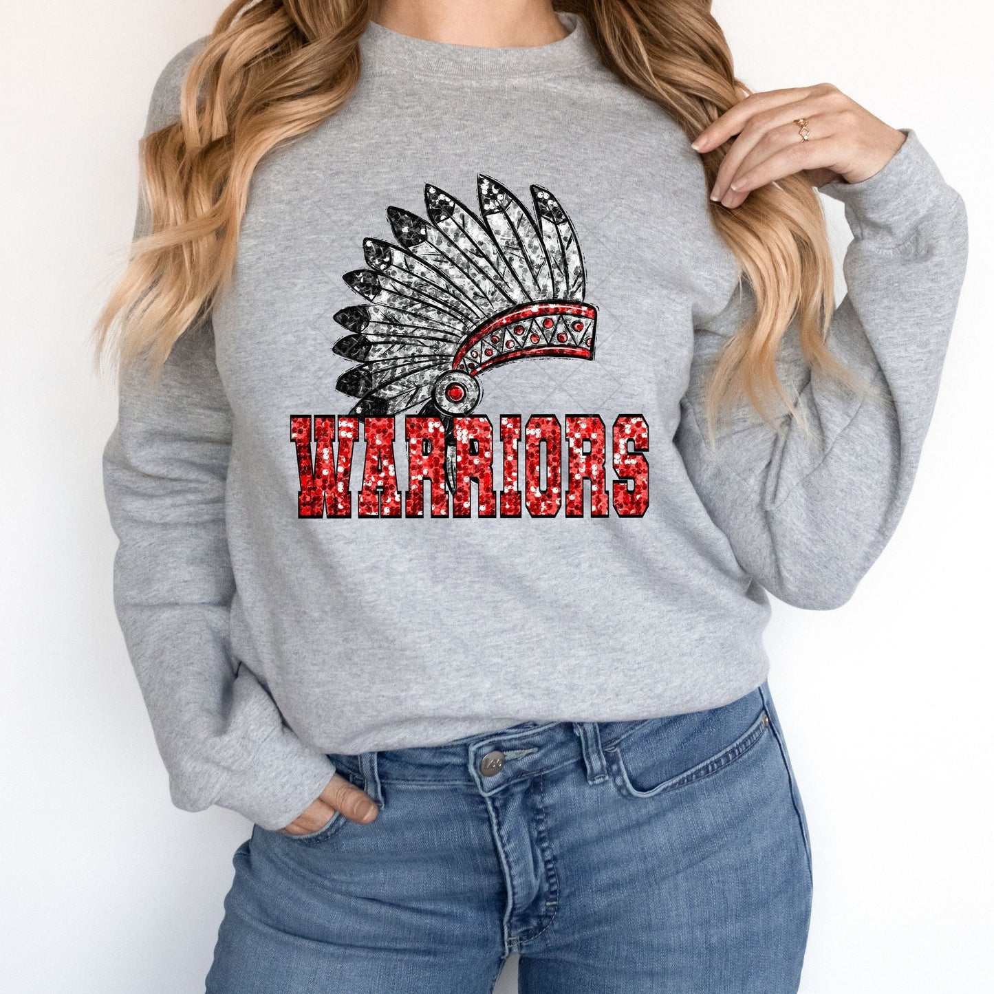 Warriors Red Sequin-Lovie T Designs