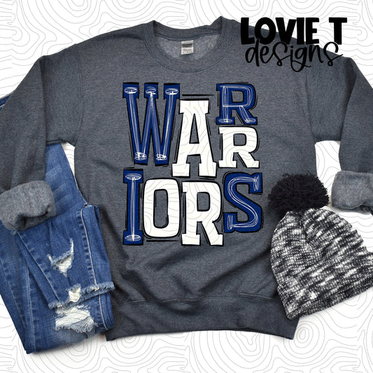 Warriors Royal Blue and White
