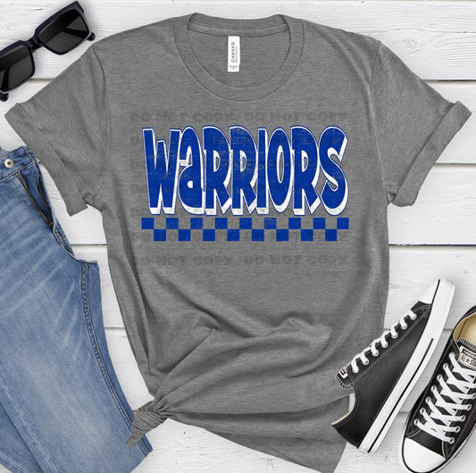 Warriors Royal White Grunge-Lovie T Designs