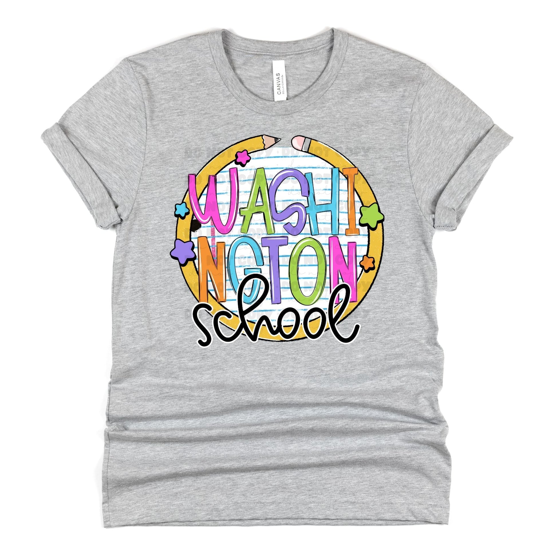 Washington School Paper and Pencil Circle-Lovie T Designs