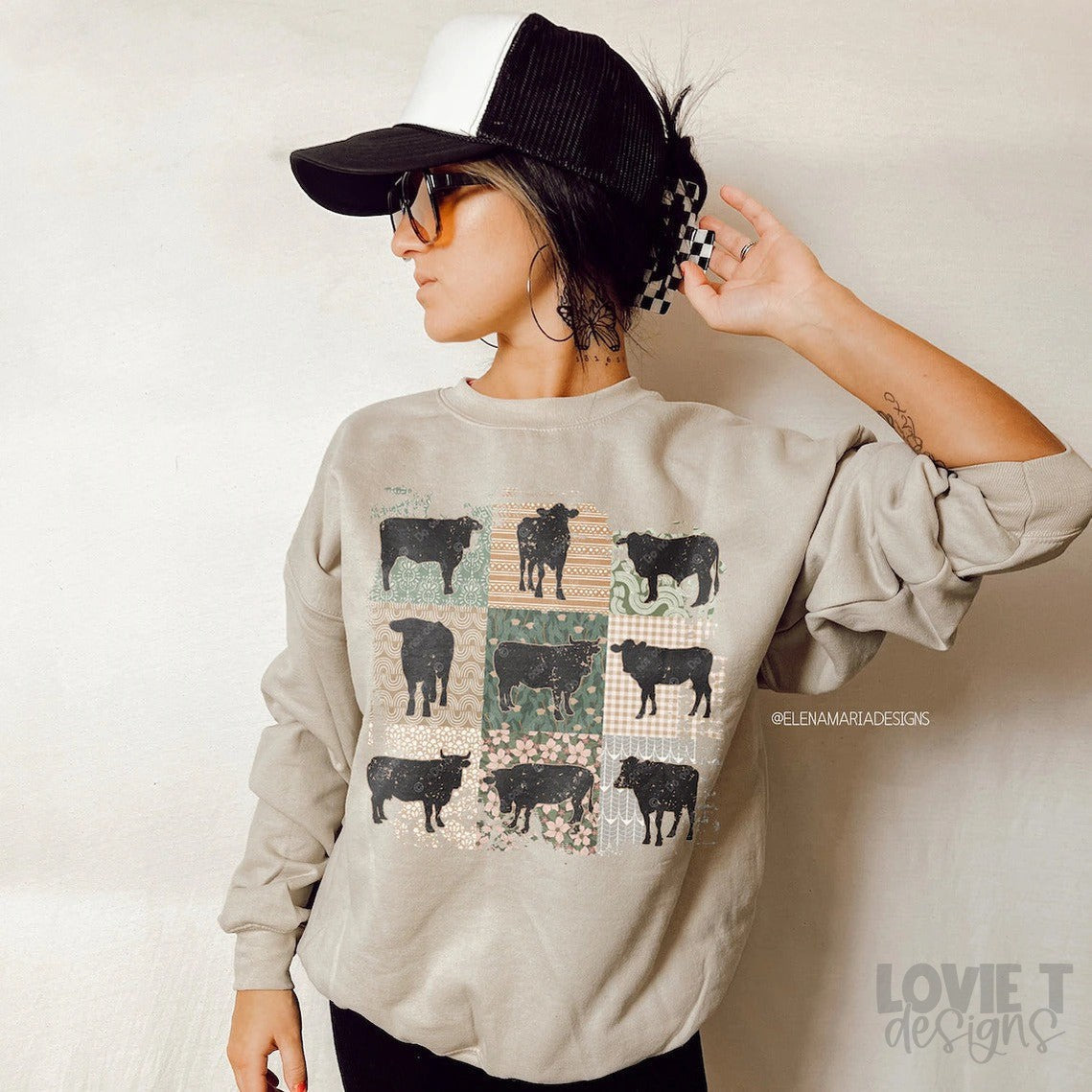 Western Boho Cows-Lovie T Designs