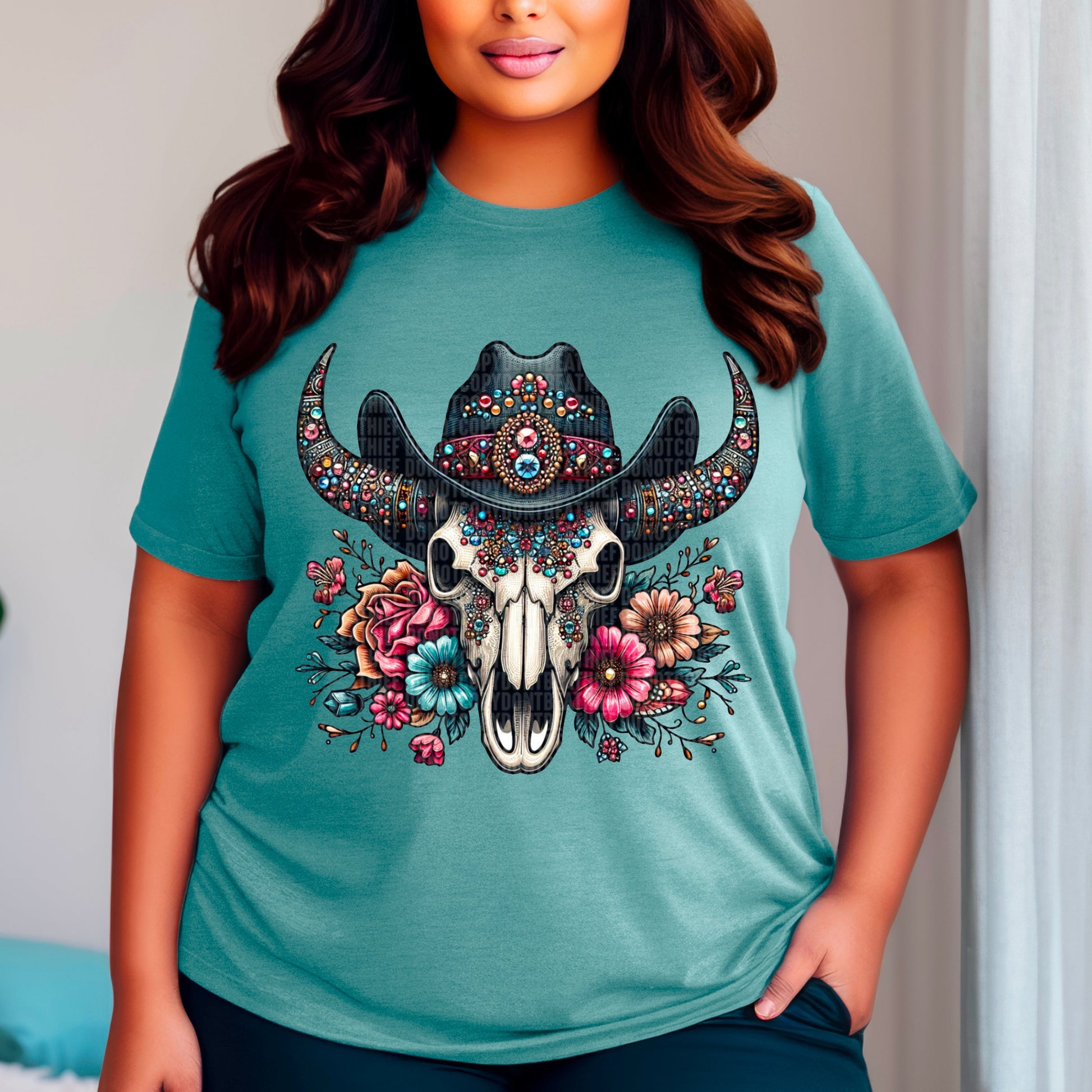 Western Bull Skull-Lovie T Designs