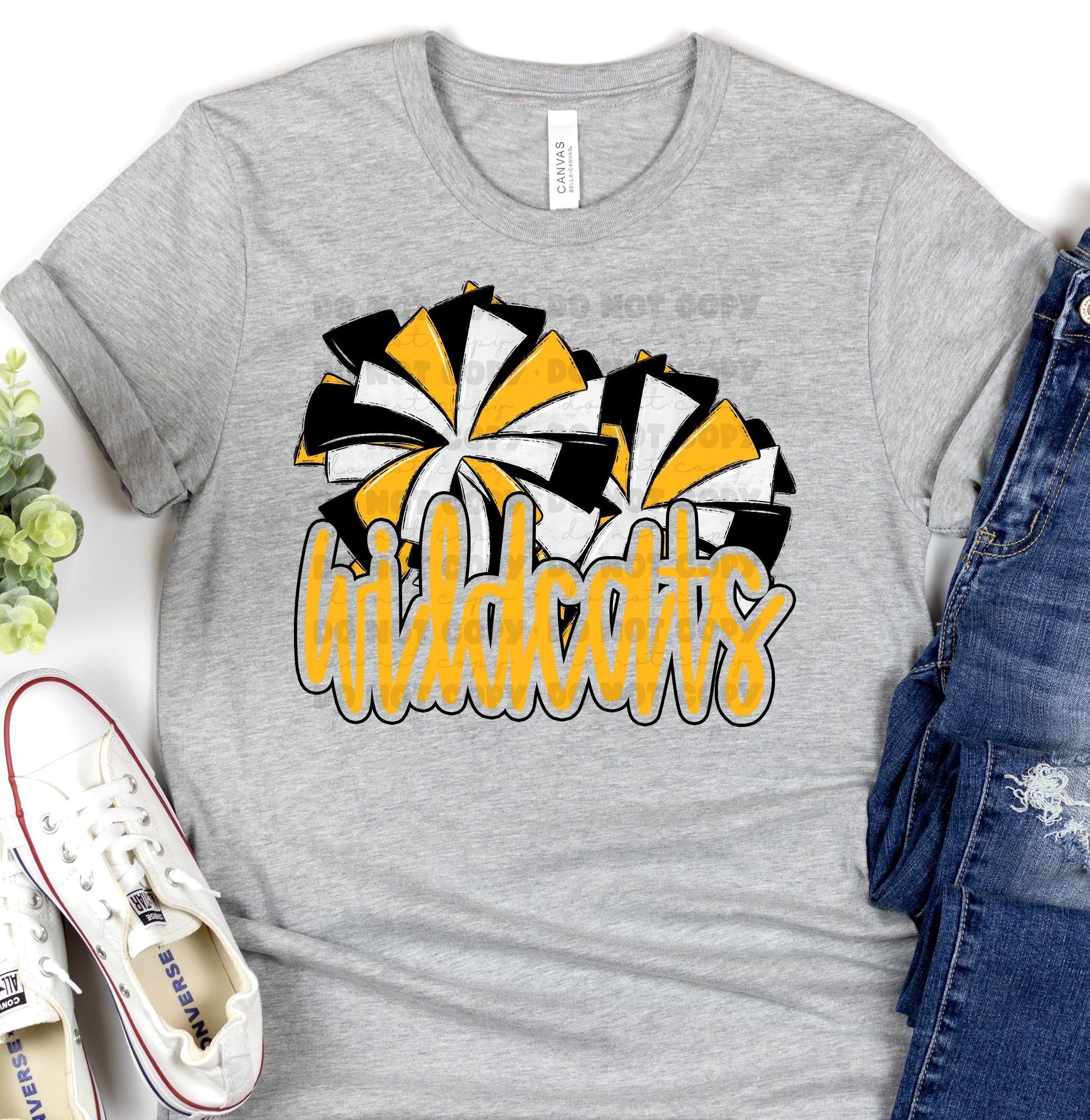 Wildcats Ath Gold Poms-Lovie T Designs