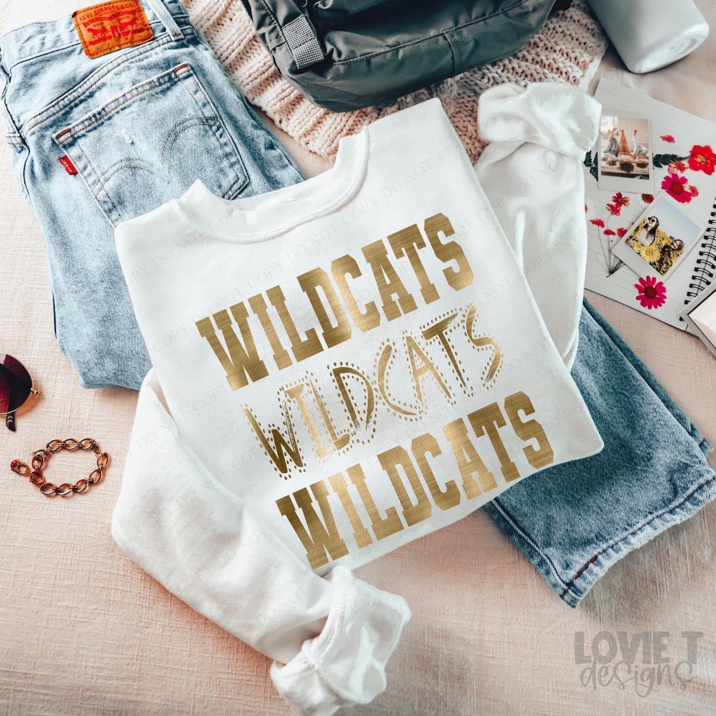 Wildcats Faux Gold Foil-Lovie T Designs