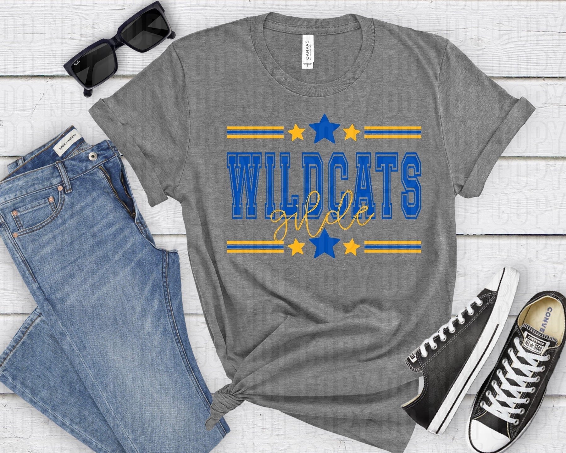 Wildcats Gilde Gold Blue All Stars-Lovie T Designs