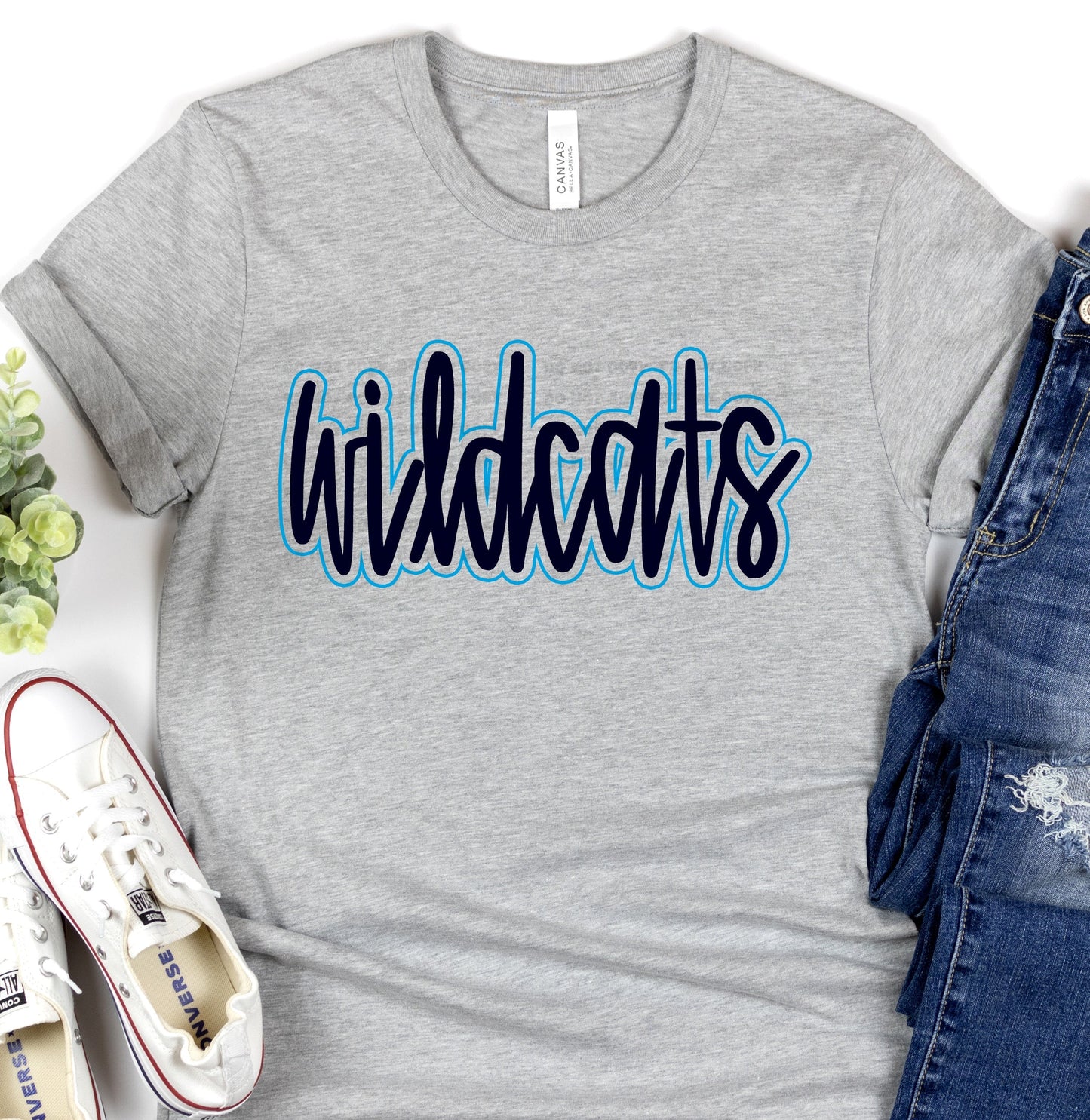 Wildcats Navy Columbia Blue-Lovie T Designs