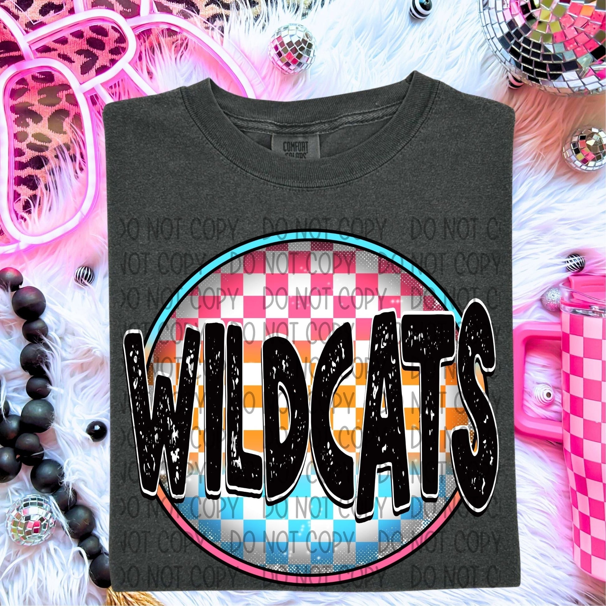 Wildcats Neon Circle Mascots-Lovie T Designs