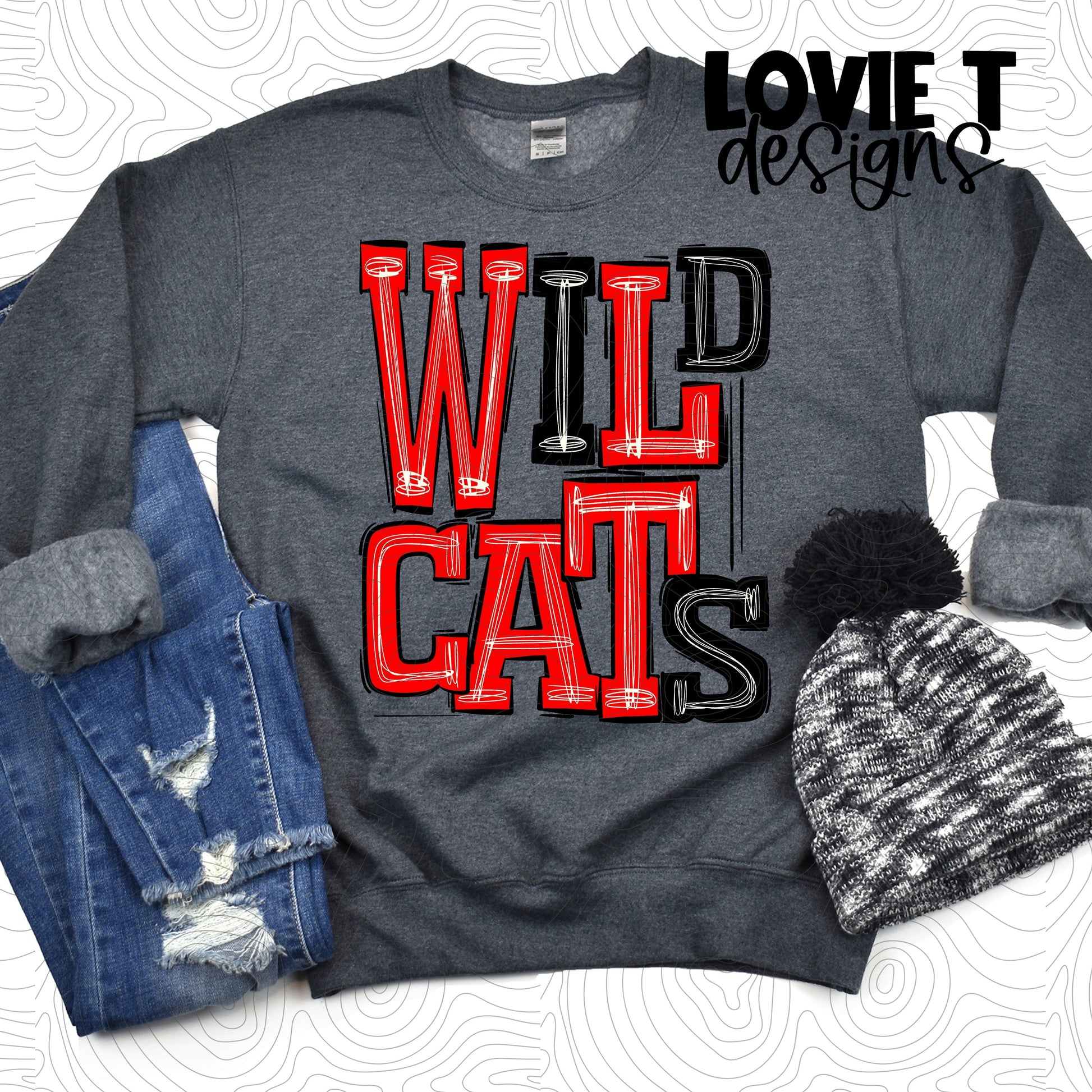 Wildcats Red Black-Lovie T Designs