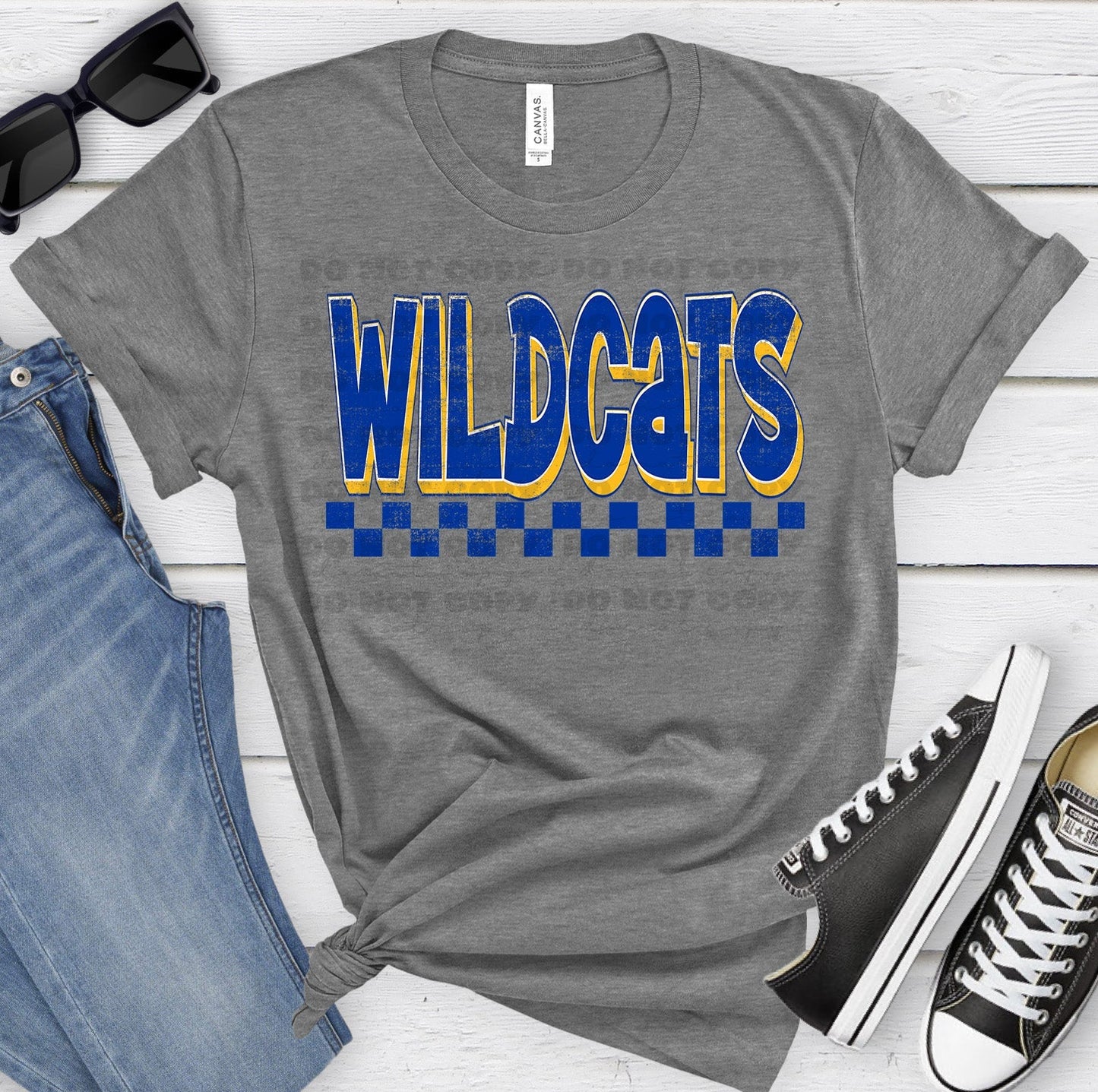 Wildcats Royal Ath Gold Grunge-Lovie T Designs